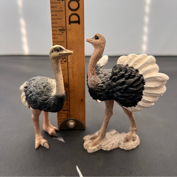 Schleich OSTRICH Couple family Adult Figure Animal Bird 2009 Retired - Picture 8 of 8